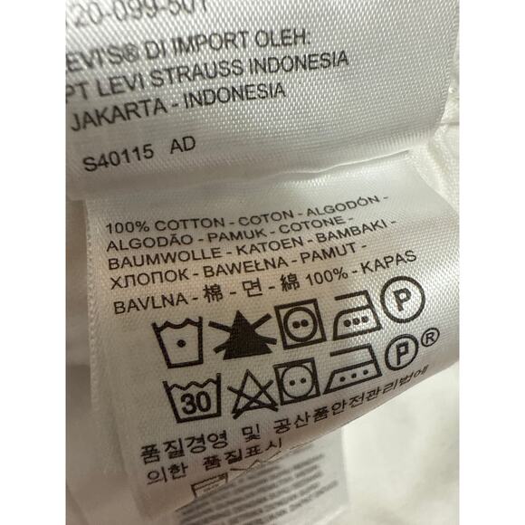 Levi's Women's White High Waisted Distressed Cut Off Denim Jean Shorts Size 28 - Picture 5 of 6